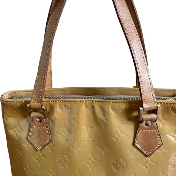 Louis Vuitton • 2pc Set Authentic Yellow Vernis Houston Bag and Trifold Wallet - Picture 5 of 16